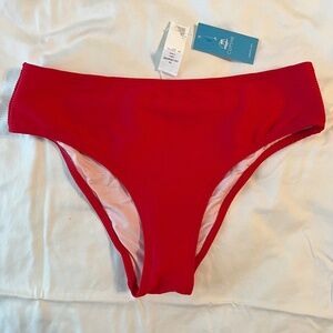 Cupshe ribbed red bikini bottom - M